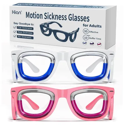 Zdjęcie produktu dla Elzusha - Okulary przeciwko chorobie lokomocyjnej i morskiej. Bardzo lekkie, płynne okulary. Zestaw 2 sztuk