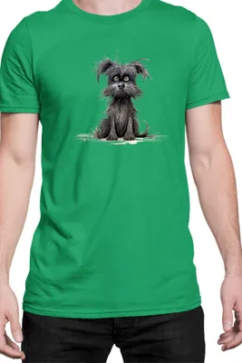 Immagine prodotto di Maglietta da uomo Funny Dogs Breeds Affenpinscher Dog Breed, Man S , Vert