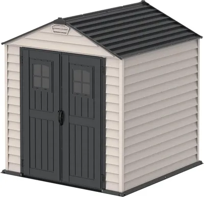 Duramax YardMate Capannone Da Giardino In PVC – Antracite, 161x250 Cm, 4,3 M², Porta 134x180 Cm, Antineve 90 Kg/m²