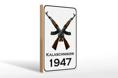 Produktbild von Holzschild Gewehr 20x30cm Kalaschnikow 1947