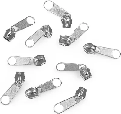 10 Reißverschluss Zipper für Endlosreißverschluss, 3mm, silber