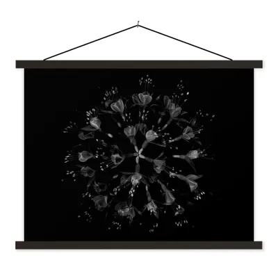 Produktbild von MuchoWow® Textilposter Blumen - Orange - Rosa - Schwarz 40x30 cm mit schwarzem Rahmen - Dekorationen