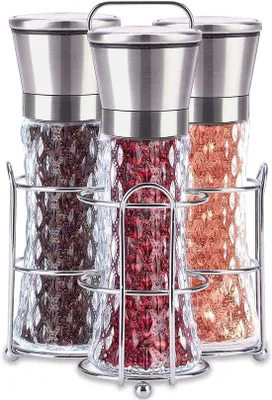 Produktbild von Edelstahl Pfeffer und Salz Mühle Set hervulbar für BBQ