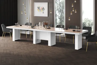 Produktbild von Design Esstisch Tisch HLA-111 Hochglanz XXL ausziehbar 160 bis 400 cm