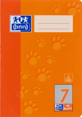 Produktbild von OXFORD Schulheft 7 mm Lineatur 7 kariert DIN A5 ohne Rand, 16 Blatt