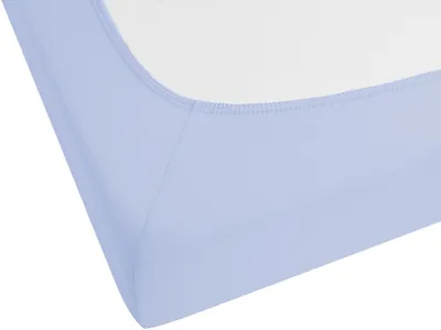 Produktbild von BELIANI Spannbettlaken Blau Baumwolle 180 x 200 cm mit Hohem Steg Gummizug Steghöhe 30 cm Modern für Matratze Schlafzimmer Ausstattung Zubehör
