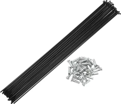 Produktbild von Universelle Fahrradspeichen Fahrradrad Speichen 14G 293mm Länge Kohlenstoffstahl Schwarz 1 Satz