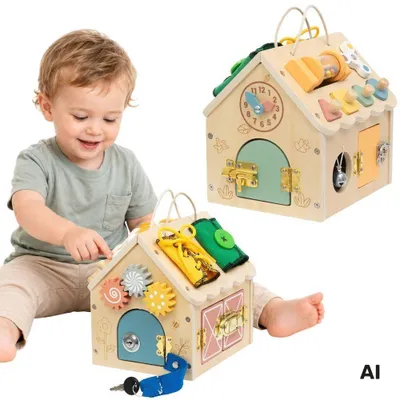 Produktbild von Tooky Toy Manipulationshaus aus Holz