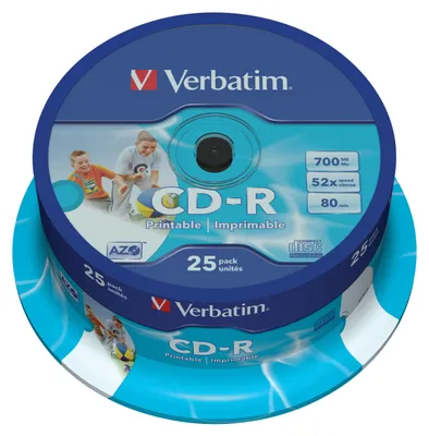 Immagine prodotto di Verbatim DataLifePlus - 25 x CD-R - 700 MB 52x - bedruckbare Oberfläche - Spindel