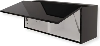 Immagine prodotto di HAJDUK FURNITURE Mobile Alto Armadietto Pensile a Parete Nero Lucido, 35 cm di altezza, 90 cm di larghezza, 32 cm di profondità