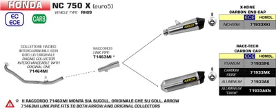 Image de Tube intermédiaire ARROW Racing pour divers modèles Honda