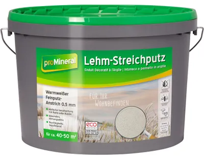 Produktbild von proMineral Lehm-Streichputz warmweiß 18 kg