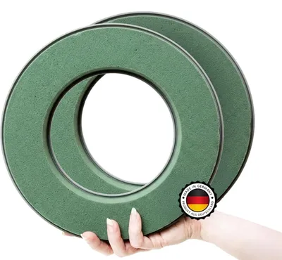 Produktbild von Blumensteckschaum Ringe 2 Stück - Set in 25 cm - Nasssteckschaum Set