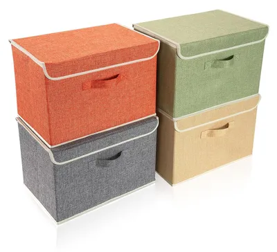 Stoffboxen-Set 4er-Pack, 38x25x25 cm, faltbar