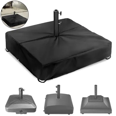 Produktbild von Abdeckung Schirmständer 600D Oxford 76x76x13cm wetterbeständig elastischer Kordelzug faltbar für Outdoor Garten Möbel