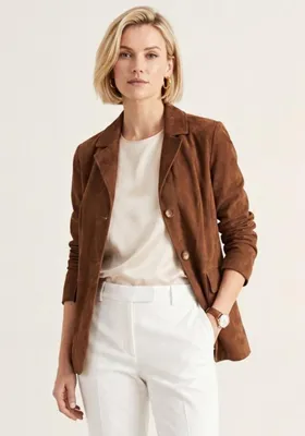 Produktbild von Lederjacke im Sakko Design Cognac - Größe: L