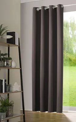 Produktbild von heimtexland ® Verdunkelungsvorhang Thermogardine Verdunkelungsgardine Ösenschal Deko Vorhang Blickdicht verdunkelnd Kälteschutz Sonnenschutz Typ139 grau-braun