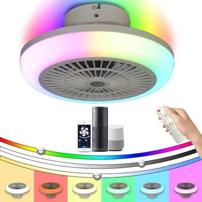 Produktbild von Luyaim rgb Alexa Deckenlüfter Leuchte Fernbedienung LED Dimmbare kleine Kinder Moderne Lampe 6 Geschwindigkeit DC Motor Schlafzimmer Wohnzimmer