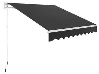 Immagine prodotto di Tenda da sole per terrazze e balconi - Tenda da sole a braccio estensibile - 3 x 2,5 m - Azionamento manuale - Poliestere rivestito inPoliuretanoimpermeabile - UV50+ - Telaio in alluminio - Nero