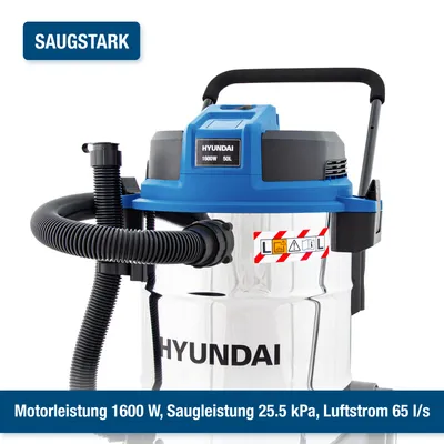 Produktbild von HYUNDAI Nass- Trockensauger VCWD1650E (1600W, 50L, Industriesauger, Gebläsefunktion)
