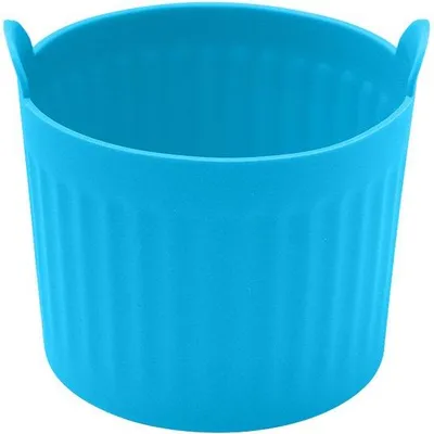 Produktbild von Silikonische Backformen für Airfryer, 5 Stück, grau, antihaft, für Eier, Cupcakes, Muffins, Pudding, Torte, Creme.