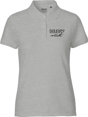 Produktbild von Huuraa Damen Polo Shirt Overath verliebt XL Sport Grey Bio Baumwolle Fairtrade Poloshirt Geschenkidee