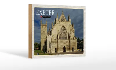 Produktbild von Holzschild Städte Exeter Cathedral Church Saint Peter 18x12 cm