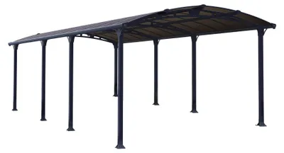 Obrázek produktu pro Hliníkový přístřešek pro auto Canopia Arcadia 3,6 x 8,6 m v šedé barvě