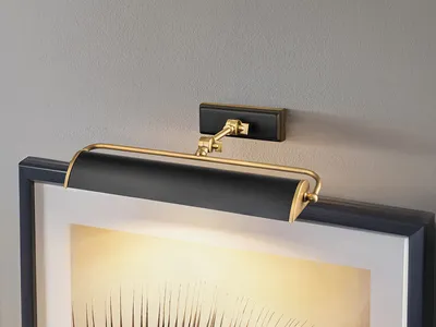 Produktbild von LED Bilderleuchte Schwarz Messing zum Bilder beleuchten, Spiegelleuchte B: 70cm