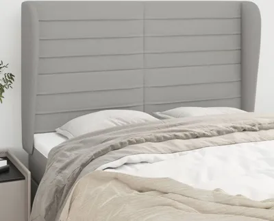 Produktbild von Design Kopfteil mit Ohren Hellgrau 147x23x118/128 cm Stoff - Kopfteile 2025 Neu6923314 3parcel