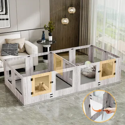 Produktbild von WISFOR Welpenauslauf Welpenlaufstall Freigehege Tierlaufstall 240 x 120 x 60 cm
