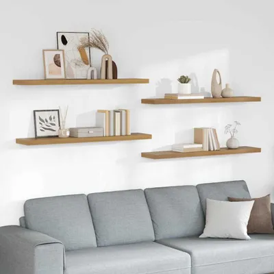Zdjęcie produktu dla Maison Exclusive - Półka ścienna, 4 sztuki, brązowa, 120 x 23,5 x 3,8 cm, płyta wiórowa