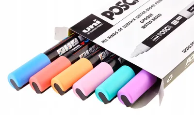 Produktbild von Uni Posca PC-5M Marker-Set Pastell 6 Farben