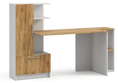 Immagine prodotto di Scrivania con ripiani Vicco Tomy Bianco/Rovere dorato 150 x 59 cm Set di 2, Model 59192