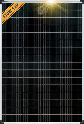 Produktbild von enjoy solar® Solarpanel Klassisches Monokristallines Solarmodul 170W 12V (silberne Rahmen) 0% MwSt