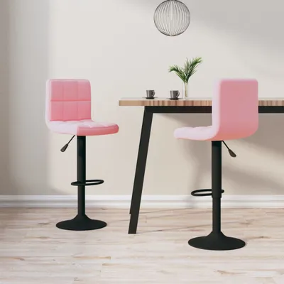 Produktbild von The Living Store Barhocker 2 Stk. Rosa Samt