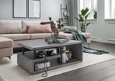 Produktbild von Couchtisch >5052-30.05< in Grau Stein Optik, MDF - 110x42x60cm (BxHxT)