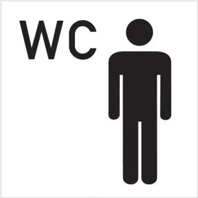 Produktbild von Dreifke® WC-Schild, WC + Piktogramm Herren, Folie selbstklebend, 300x300mm 1 ...