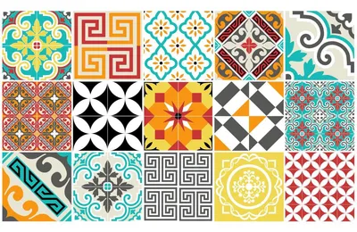 Image de Autocollants muraux imitation carrelage pour la cuisine et la salle de bains – 15 autocollants multicolores imitation mosaïque – 15 autocollants de 15 x 15 cm