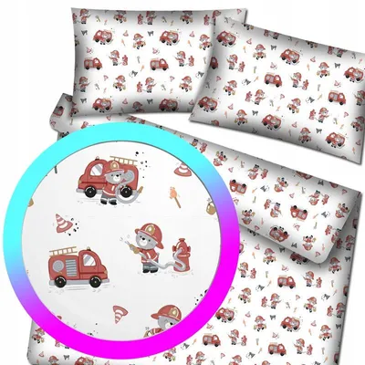 Produktbild von Designpremium Baumwolle Bettwäsche Set Feuerwehr 160x200 cm