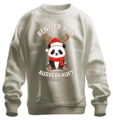 Immagine prodotto di Felpa unisex per bambini con motivo natalizio "Panda" e renna (esaurita), colore naturale, taglia M