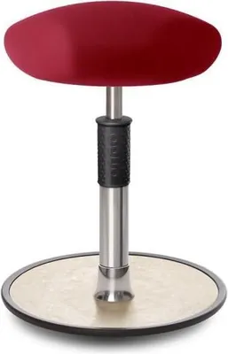 Produktbild von Sitz- Stehhocker Free Regular Triangel Gestrick Dunkelrot chrom /cremeweiß.