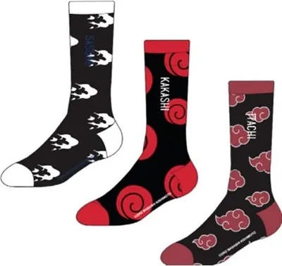 Produktbild von Naruto Socken Sasuke, Kakashi, Itachi 3er-Pack 43-46