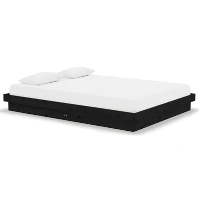 Obrázek produktu pro vidaXL Postel z masivu černá 135x190 cm
