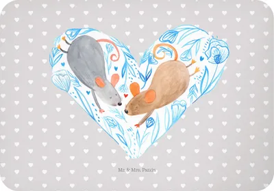 Produktbild von Mr. & Mrs. Panda magnet Mäuse Herz - Grau Pastell - Geschenk, zettelhalter, Kühlschrankmagnet, Verheiratet, whiteboardmagnet, Freundin, haftmagnet, Liebe, glücklich