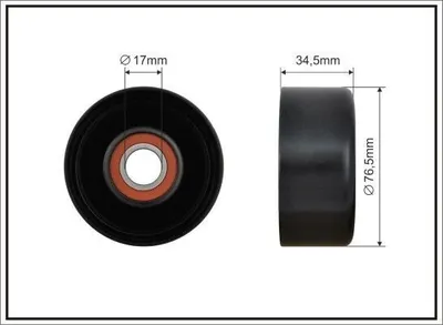 Produktbild von CAFFARO 500230 Spannrolle Keilrippenriemen 76mm