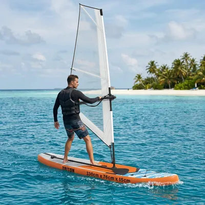 Produktbild von Aufblasbares SUP-Board mit Segel TRITON 330 x 76 x 15 cm Blau - Stand Up Paddle Boards c3342