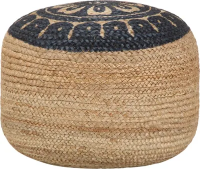 Obrázek produktu pro Ručně vyrobený sedací puf modrý 45 x 30 cm juta