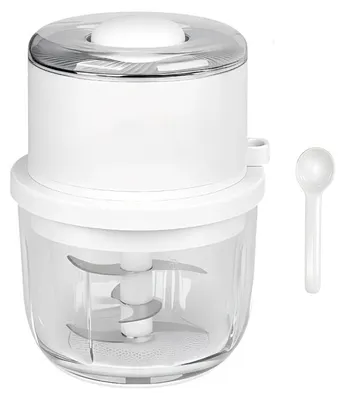 Produktbild von Elektrischer Food Processor 300ml Glas 6 Klingen 360° Zerkleinerung USB-C wiederaufladbar für Fleisch Gemüse Kräuter Babynahrung