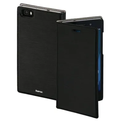 Produktbild von Hama Booklet Slim Tasche (Buchfalz) Smartphone, Visitenkarte - Schwarz - Polyurethan, Gummi Body